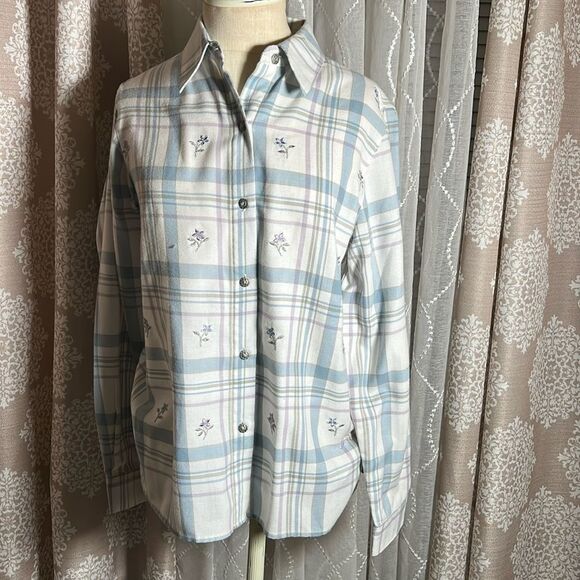 alfred dunner button down top with embroidered detail size 8 - Picture 1 of 6